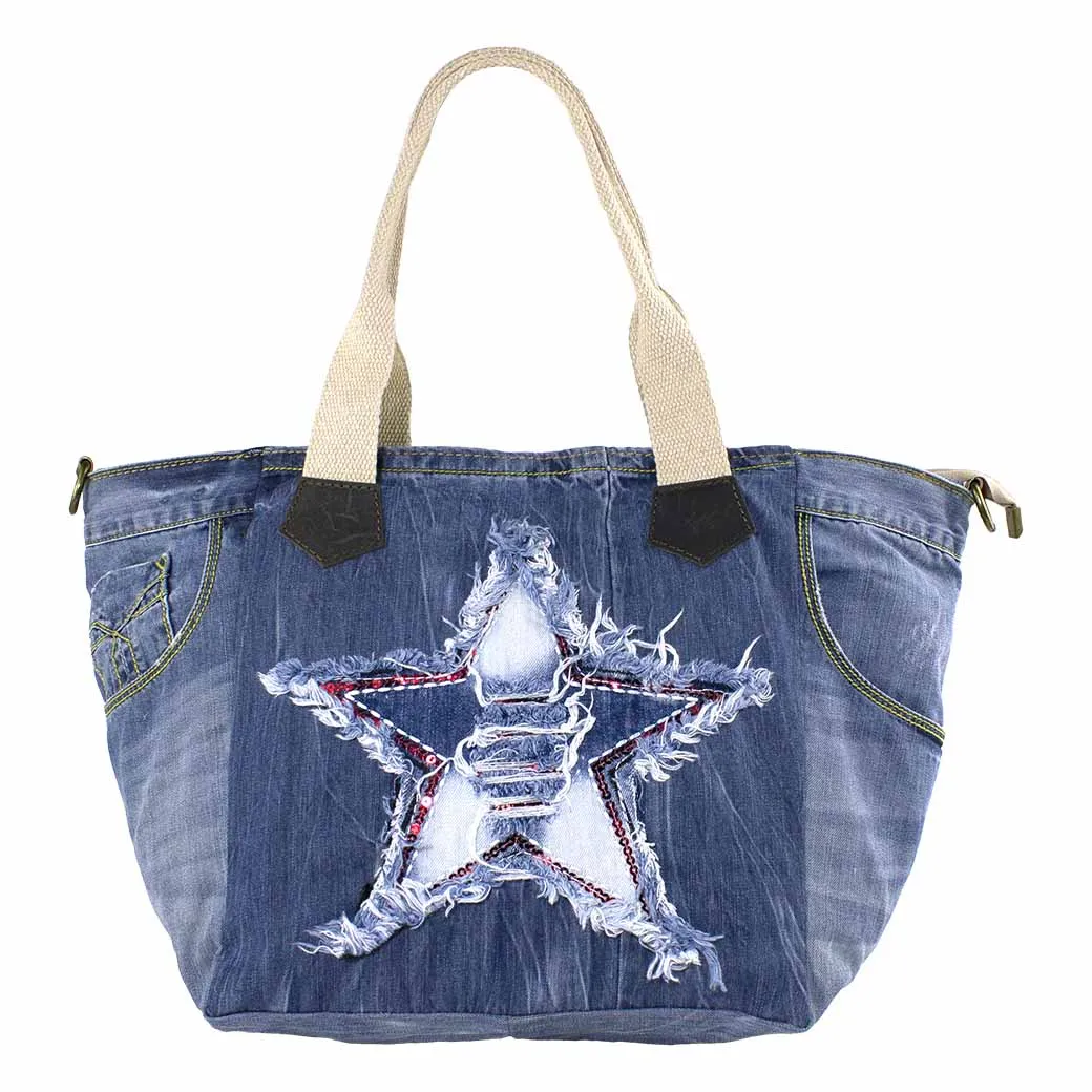 Cartera Jeans Estrella Jeans Rojo