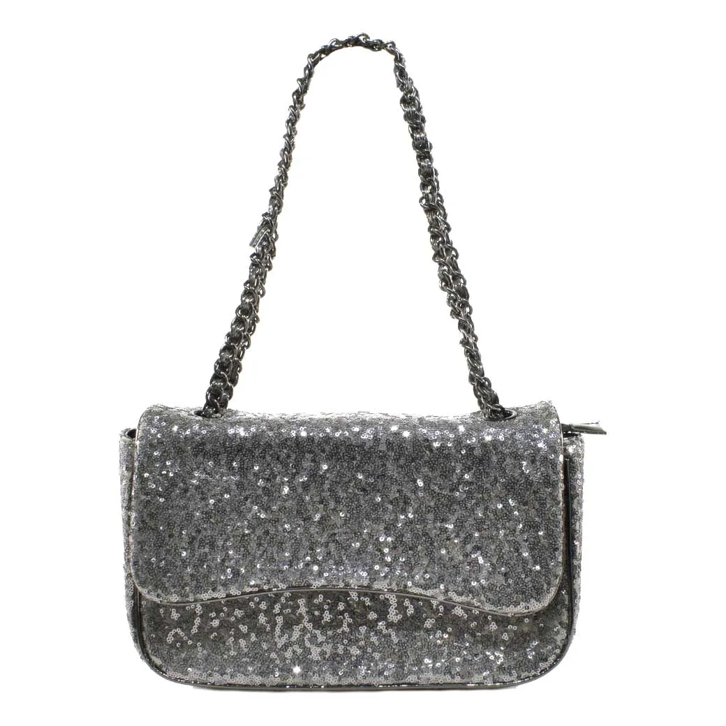 Cartera Mediana Lentejuelas Asfalto