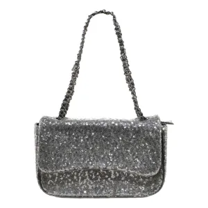 Cartera Mediana Lentejuelas Asfalto