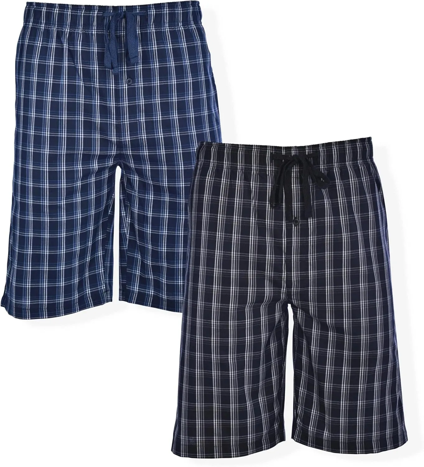 Hanes Men??s 2-Pack Woven Pajama Shorts ?C Lightweight Breathable Lounge Fit for Summer, Pantalones Cortos para Hombre 2-Pack
