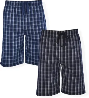 Hanes Men??s 2-Pack Woven Pajama Shorts ?C Lightweight Breathable Lounge Fit for Summer, Pantalones Cortos para Hombre 2-Pack