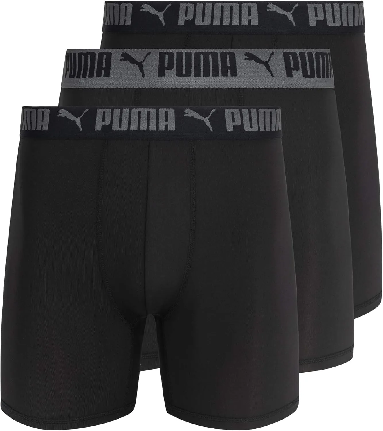 PUMA Men's 3 Pack Athletic Fit Boxer Briefs