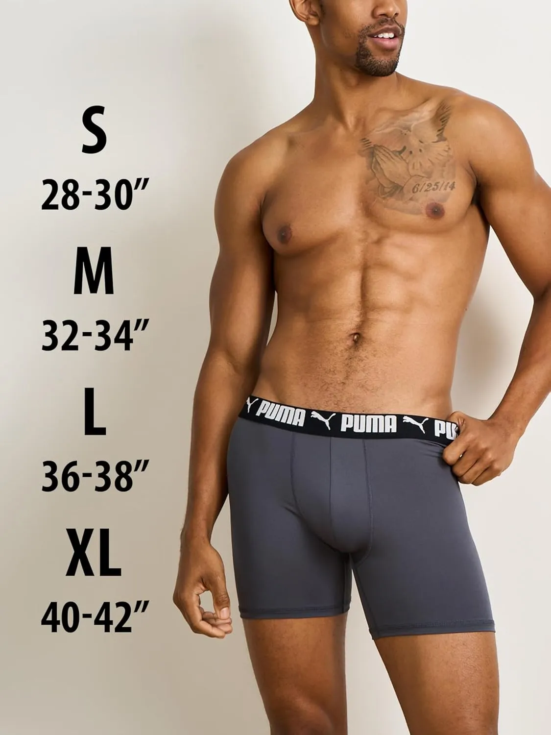 PUMA Men's 3 Pack Athletic Fit Boxer Briefs