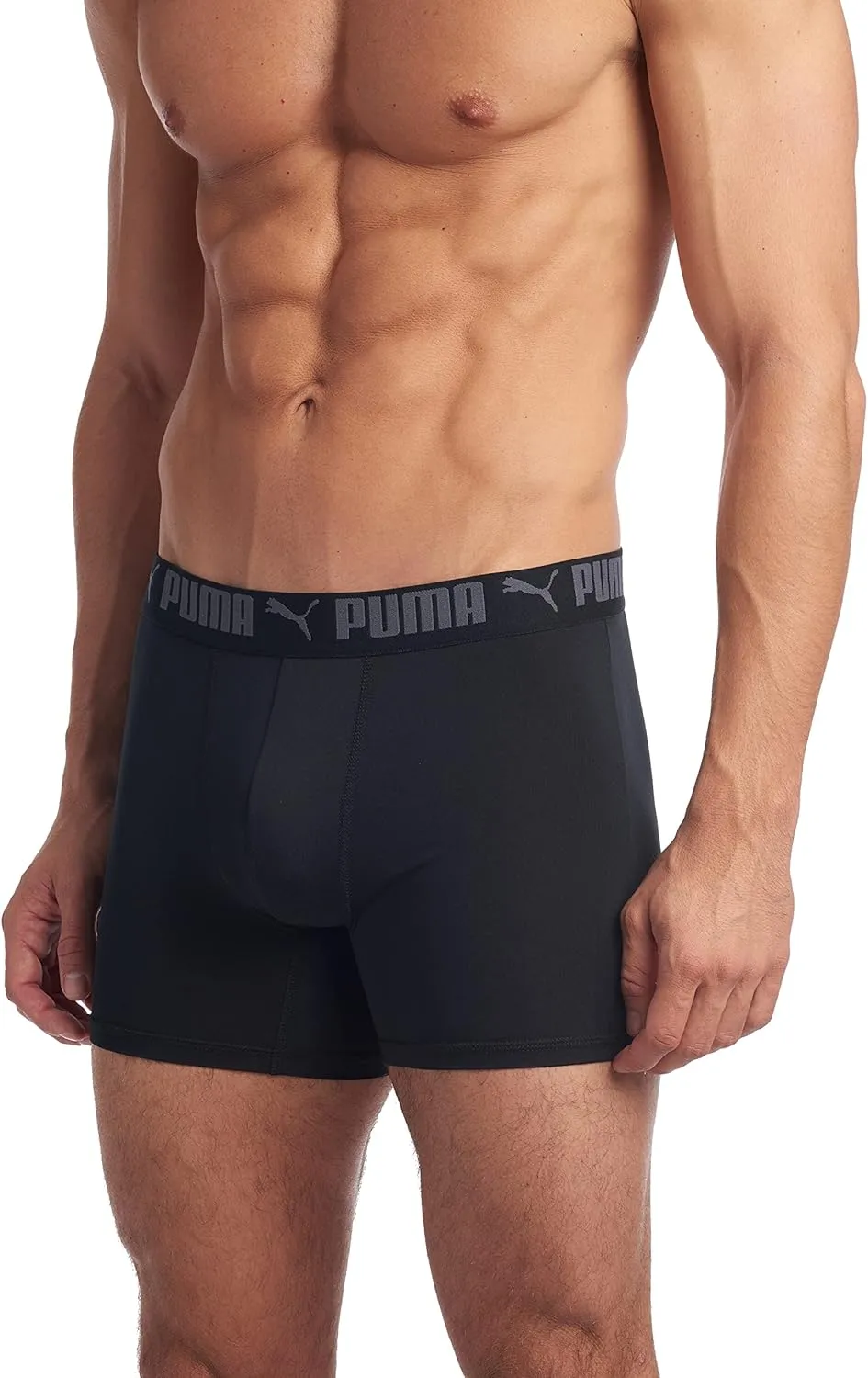 PUMA Men's 3 Pack Athletic Fit Boxer Briefs