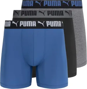 PUMA Men's 3 Pack Athletic Fit Boxer Briefs