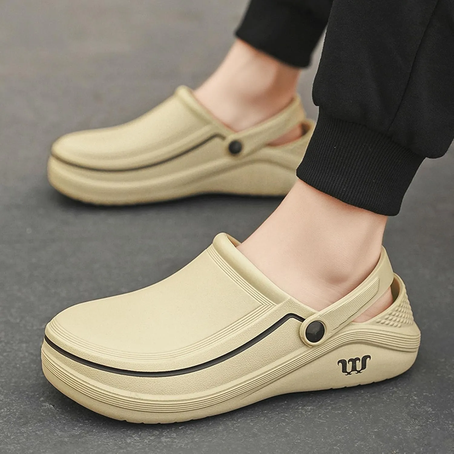 SECHRITE Men's Women's Work Clogs - Unisex Garden Chef Shoes Non Slip Waterproof Nurse Kitchen Food Service Shoes