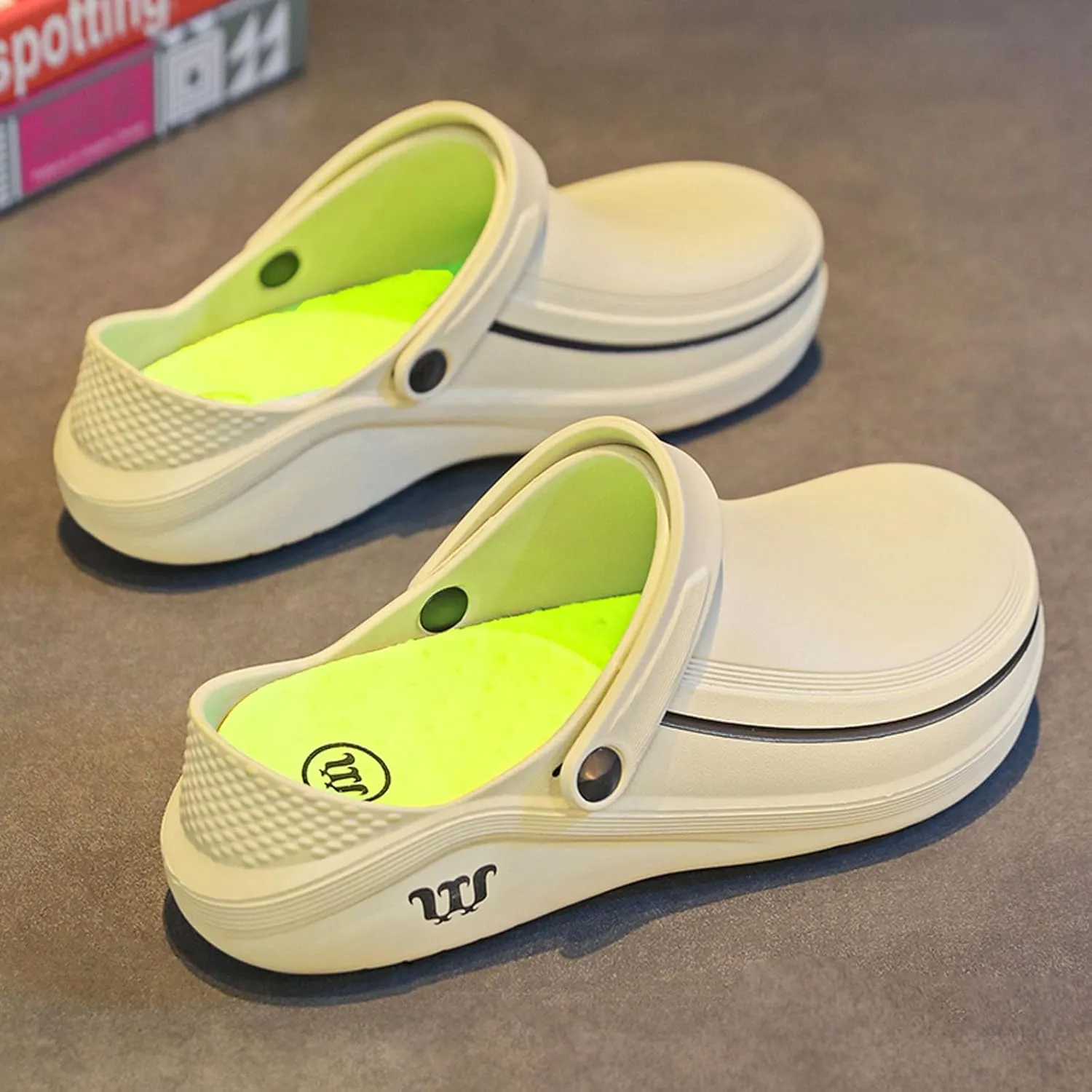 SECHRITE Men's Women's Work Clogs - Unisex Garden Chef Shoes Non Slip Waterproof Nurse Kitchen Food Service Shoes