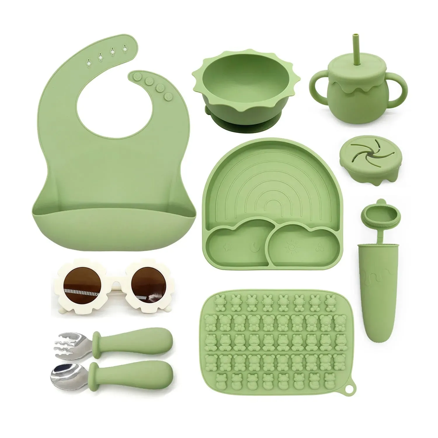 Set Alimentación Summer Silicona Verde, Bebesit