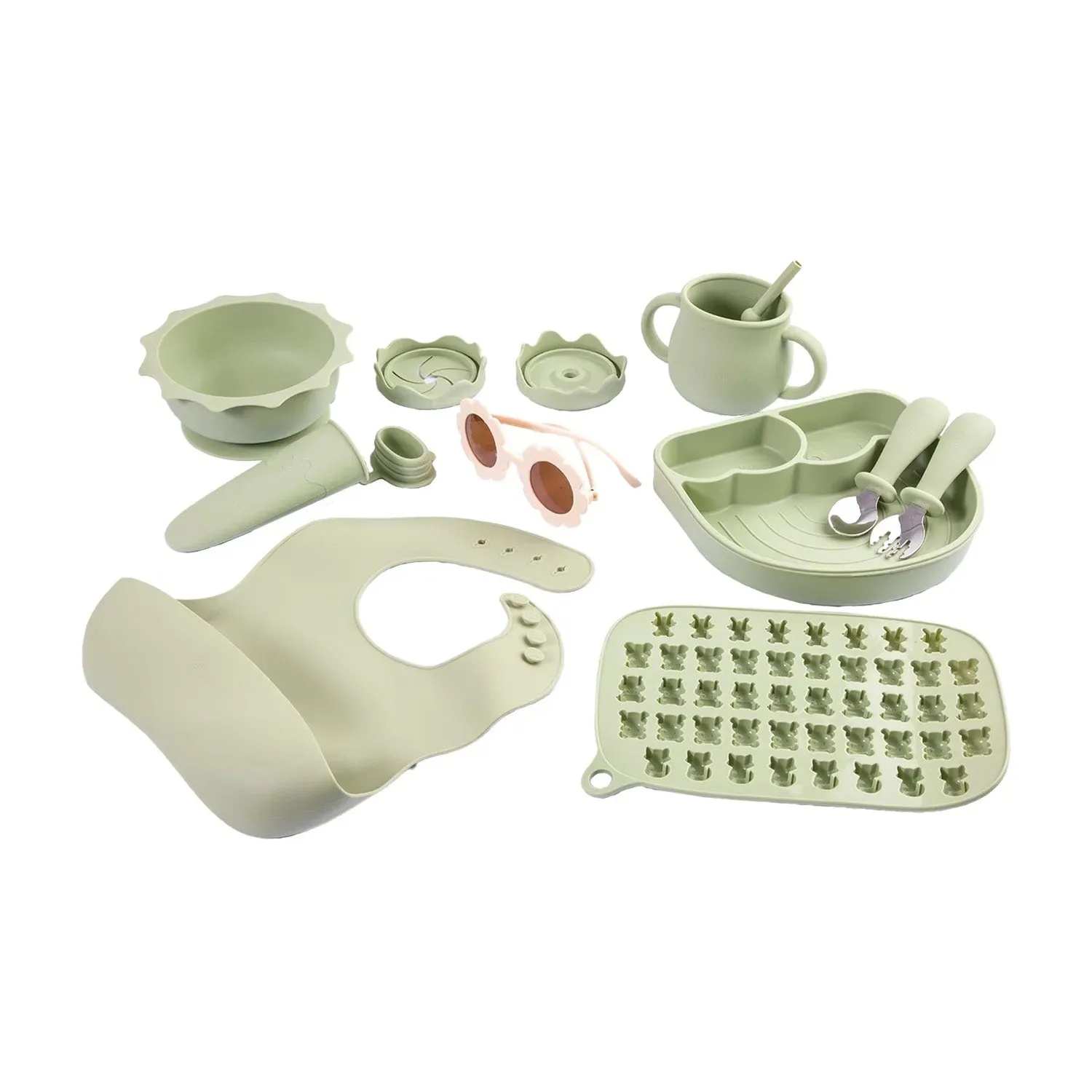 Set Alimentación Summer Silicona Verde, Bebesit