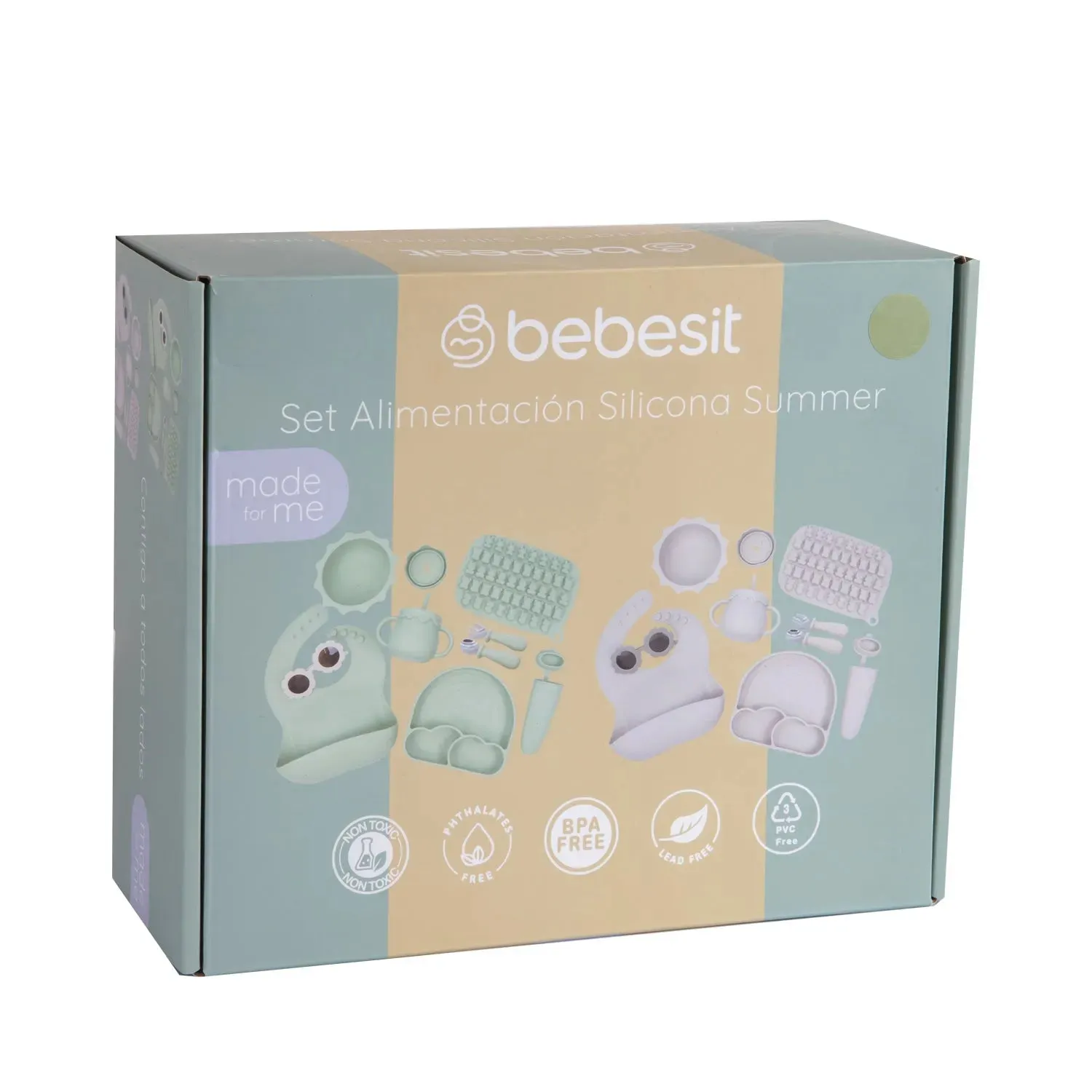 Set Alimentación Summer Silicona Verde, Bebesit